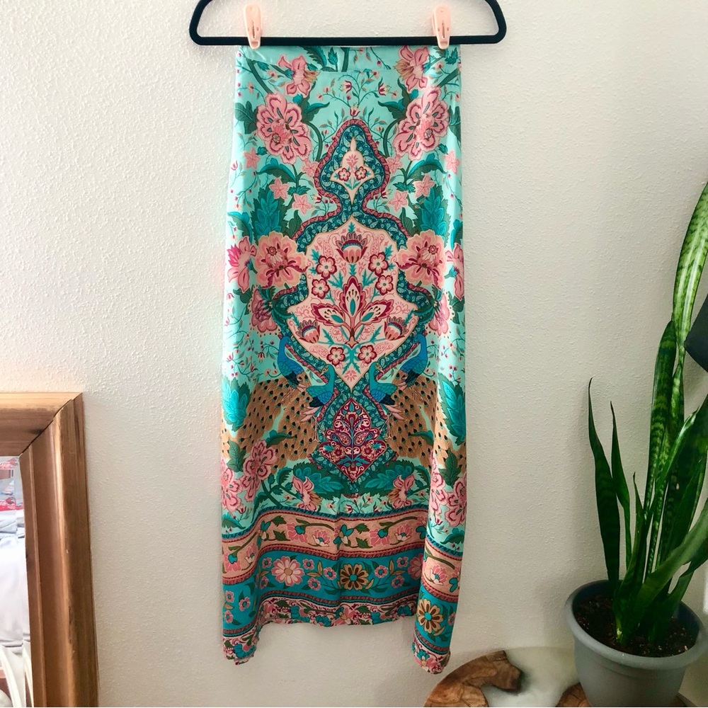 Free People Bohemian Gypsy Style Split Style Skirt, Spell Lotus Design Style